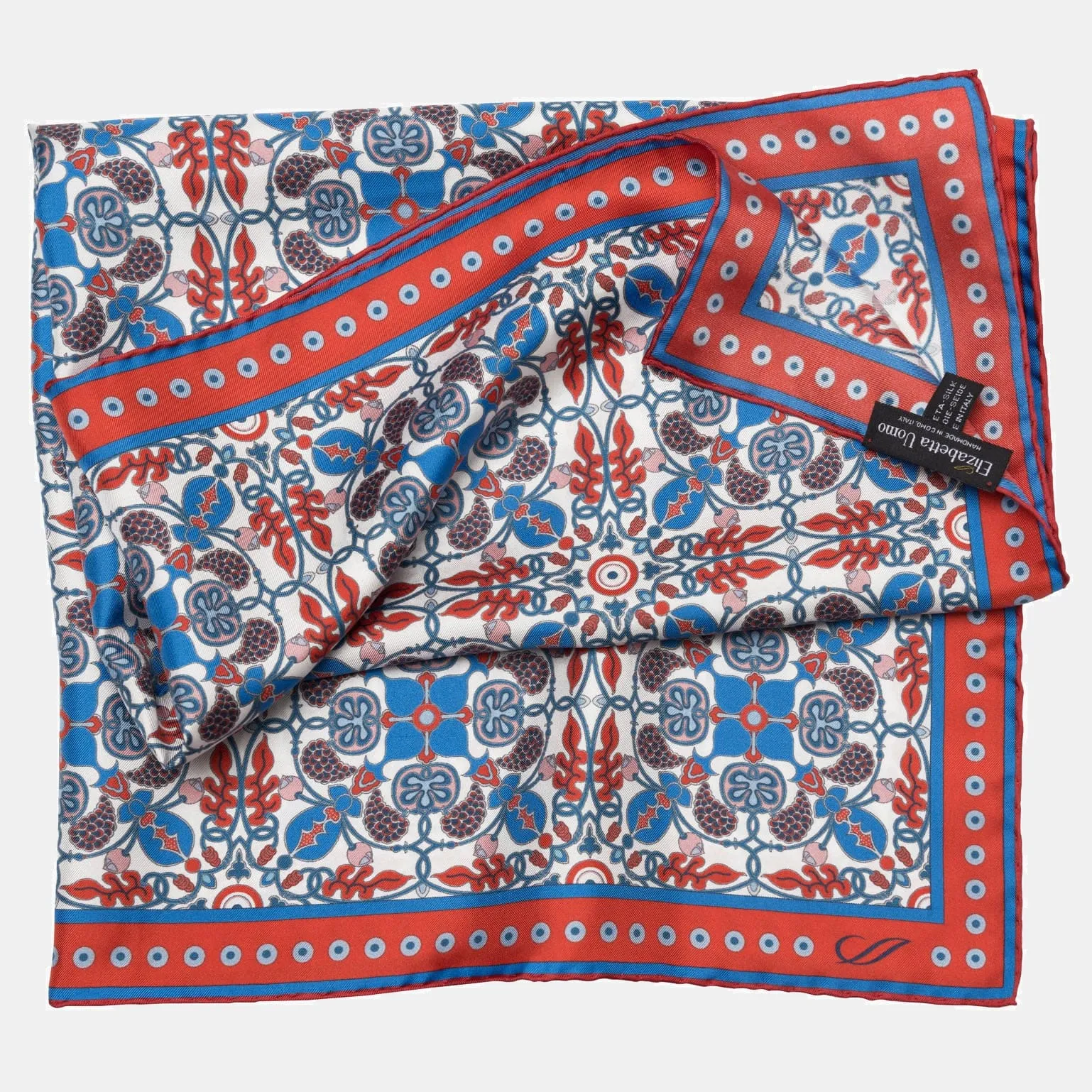 Barbaresco - Hand Rolled Silk Neckerchief - Red